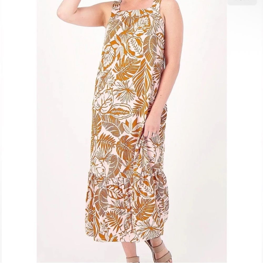 UGG Koolaburra Pink and Brown Leaf Print Sun Dress size medium